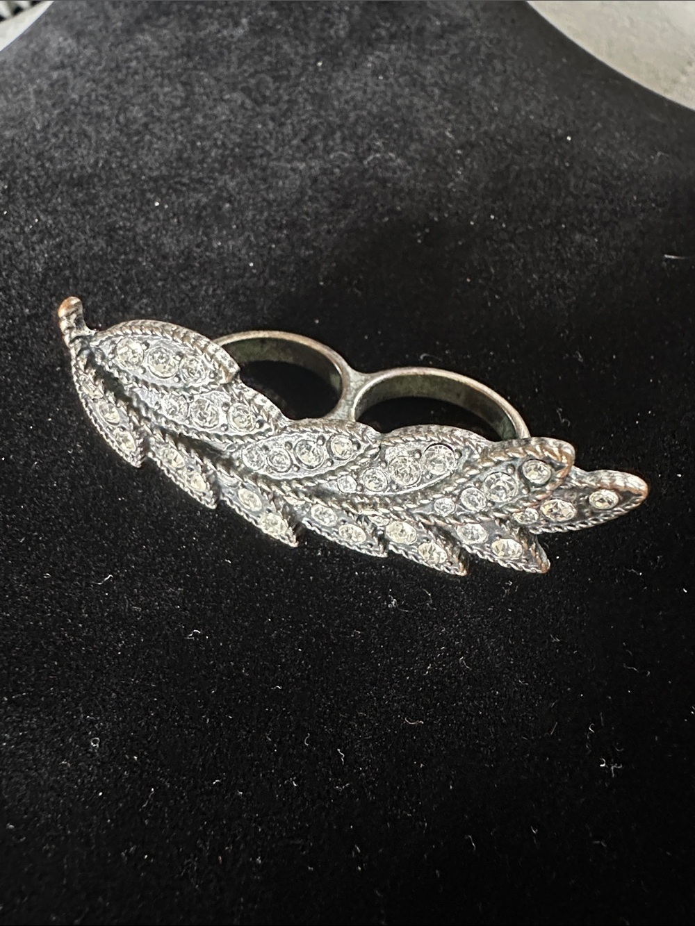 BOGO Rhinestone Leaf Ring
